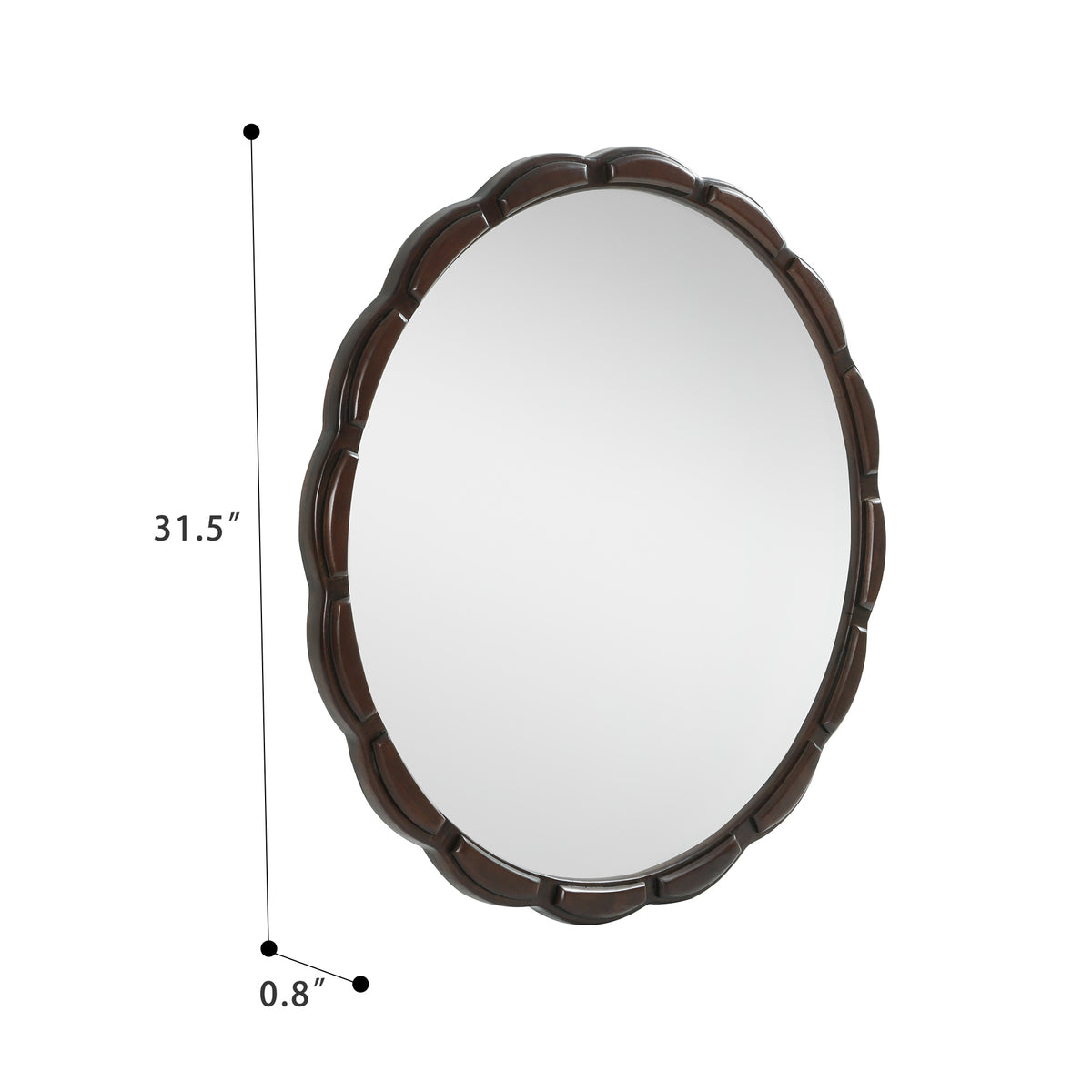 Round Wood Wall Mirror - 31.5"