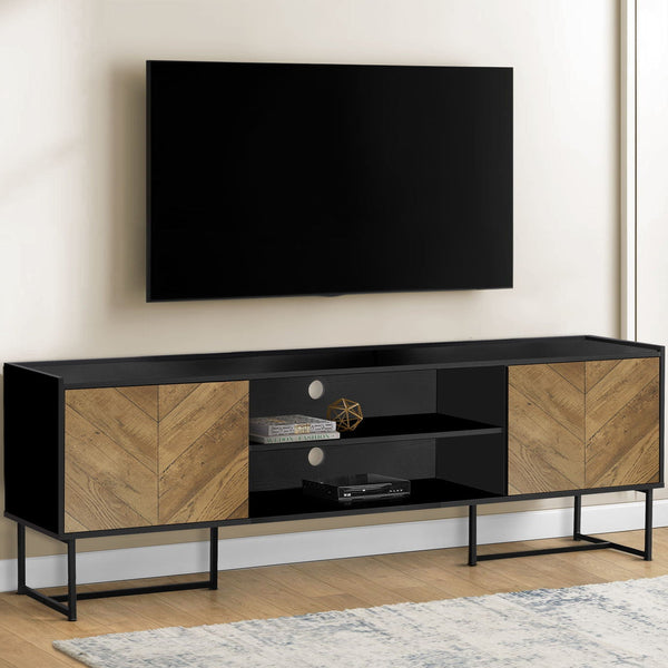 TV Stand, Console, Media Entertainment Center, Storage Cabinet, Modern - Black - Best Buy Furniture