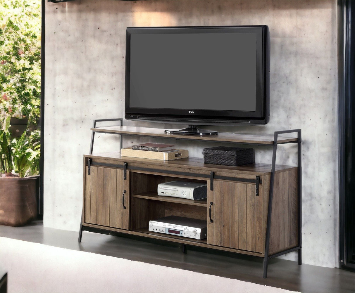 Rashawn - Rustic TV Stand - Oak - Best Buy Furniture