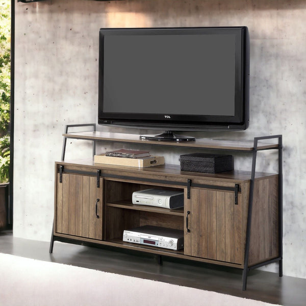 Rashawn - Rustic TV Stand - Oak - Best Buy Furniture