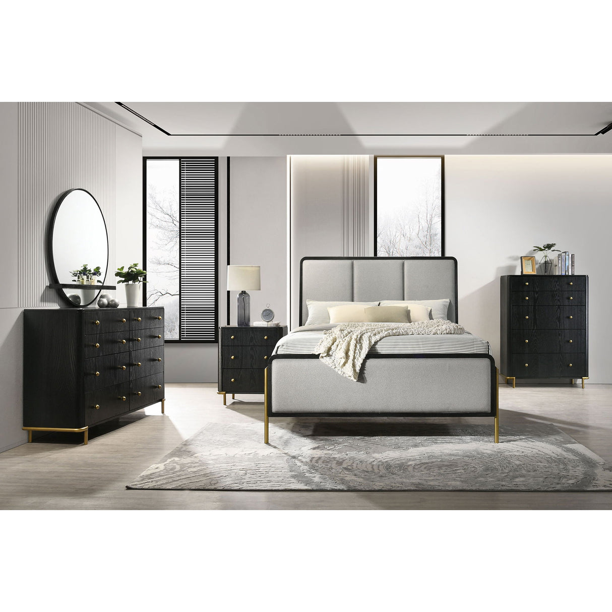 Anser - 3 Drawer Nightstand - Black
