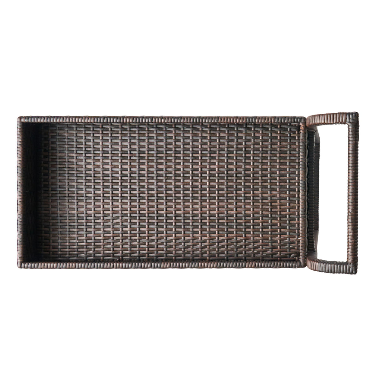 Resin Wicker Bar Cart With Metal Frame - Brown