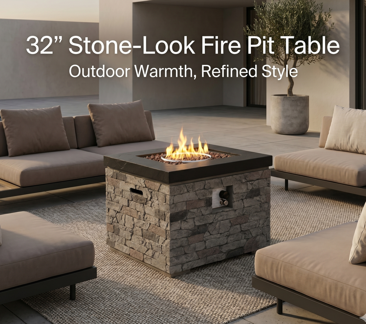 32-Inch Outdoor Fire Pit Table