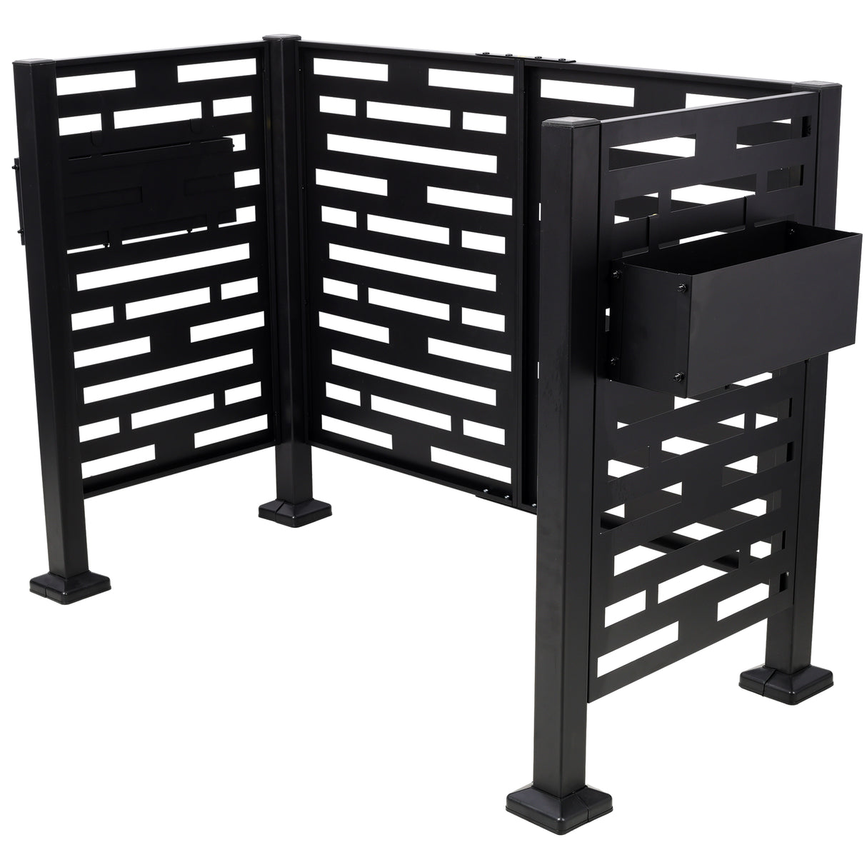 4x2 Ft Metal Air Conditioner Fence with Planter Boxes