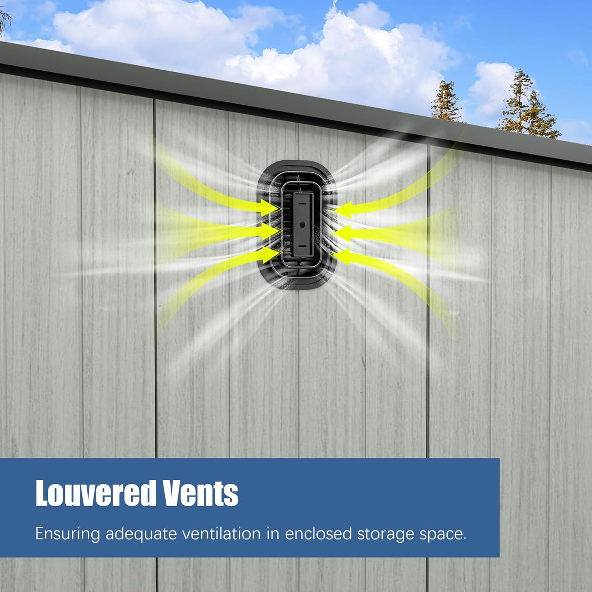 6x9FT Outdoor Resin Storage Shed with Transparent Windows & Louvered Vents