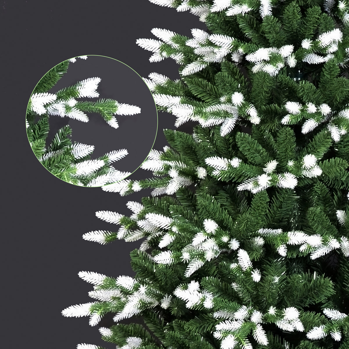 7FT Artificial Christmas Tree with White-Tipped PE & PVC Mix