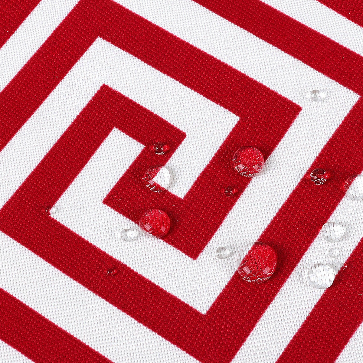 4 Pack Outdoor Pillow Covers - Red Greek Key