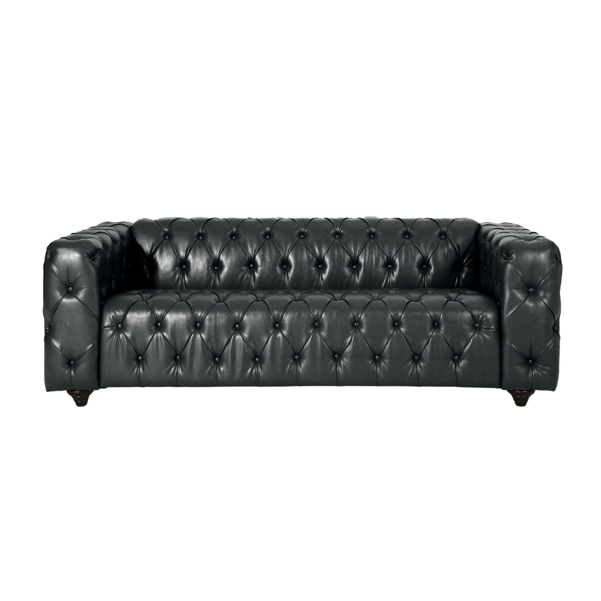 Comfy 3 Seat Sofa & Wooden Legs, For Living Room And Study - Black - Best Buy Furniture