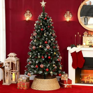 Rustic Christmas Tree Skirt, Plastic Woven Christmas Tree Collar