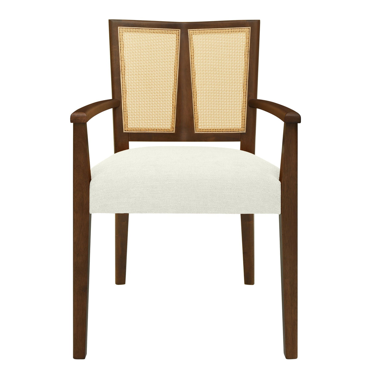 Mid Century Modern Arm Dining Chairs With Rattan Backrest - Best Buy Furniture