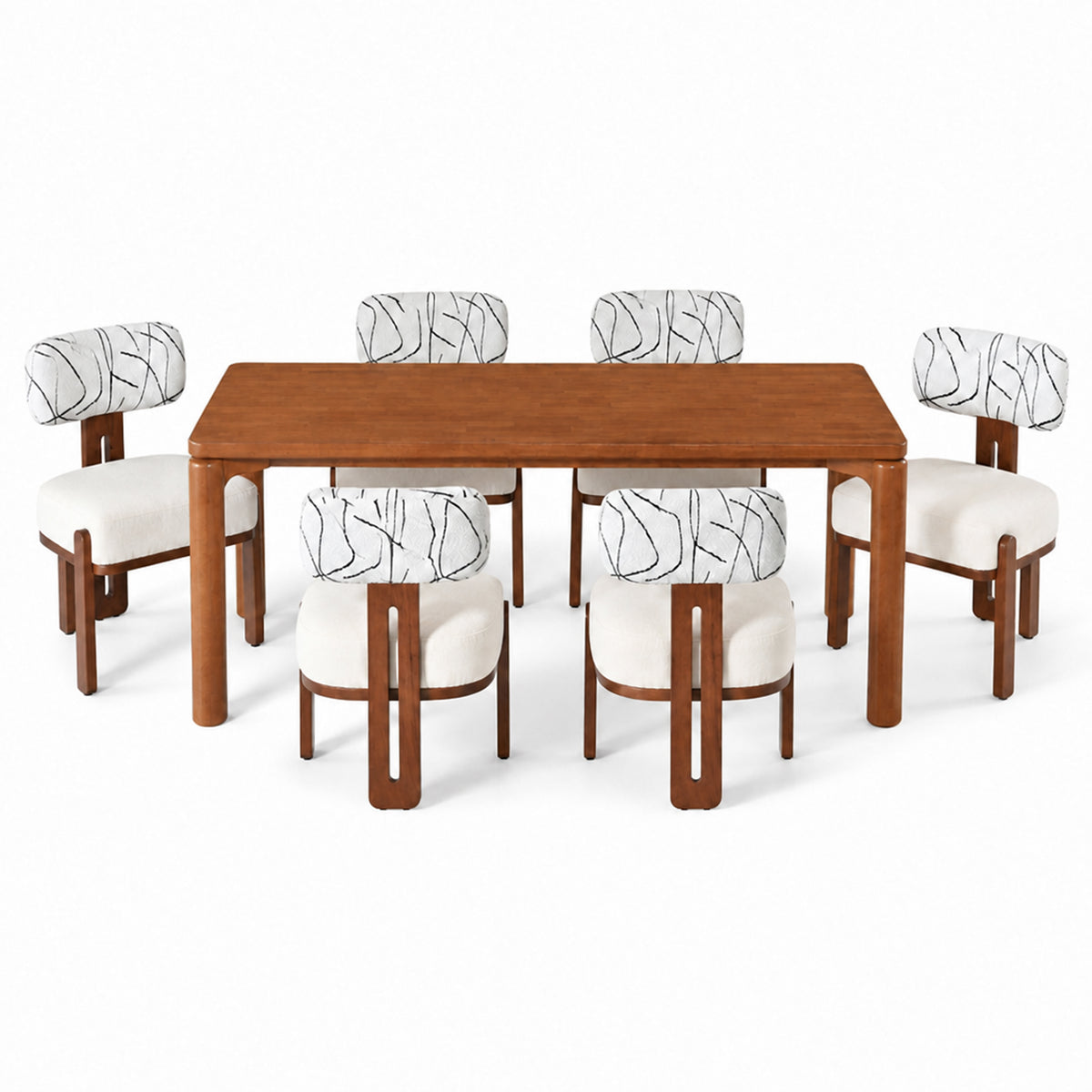 7-Piece Dining Table Set for 6, 70"