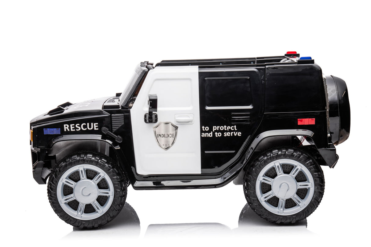 12V7A 30W*2 Four-Wheel Drive Seat One Button Start, Forward And Backward, High And Low Speed, Music, Front Light, Power Display, Two Doors Can Open, 2.4G R / C, Seat Belt Four Wheel Absorber