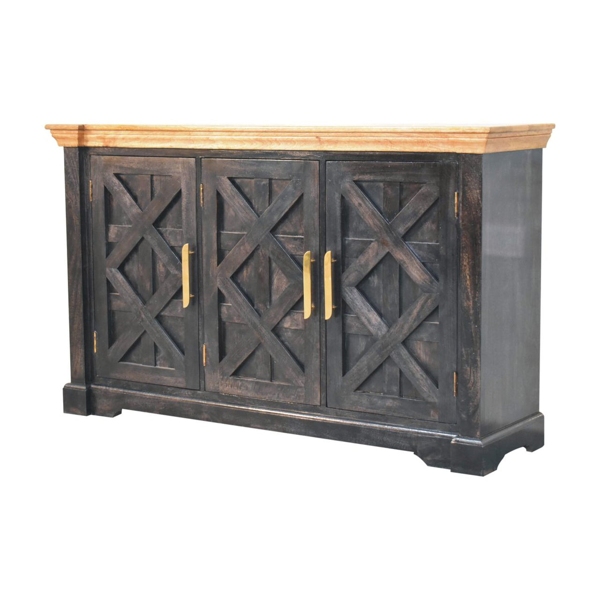 Solid Wood Regal Rustic Sideboard - 6 Compartments