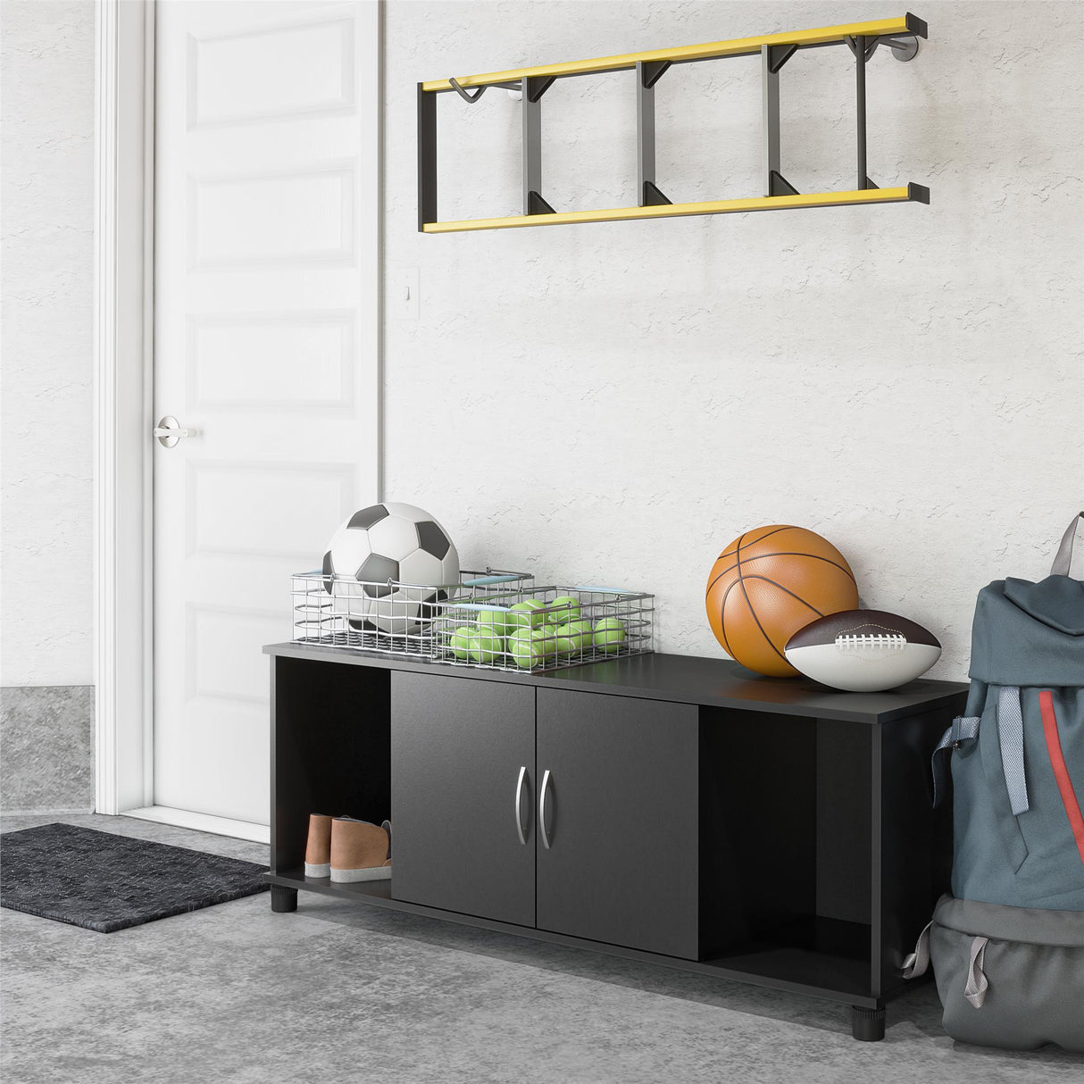 Lory Shoe Storage Bench - Black