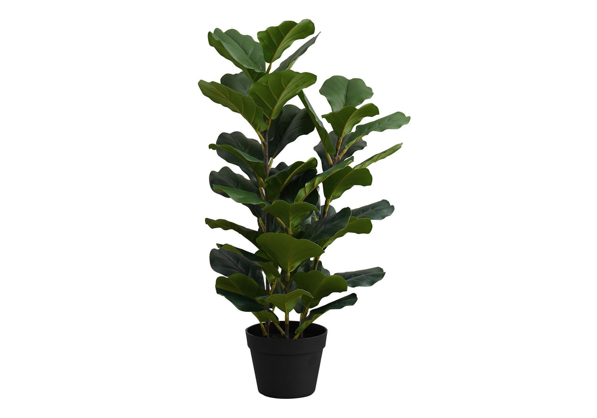 32" Tall, Artificial Plant, Fiddle Tree, Indoor, Faux, Fake, Floor, Greenery, Potted, Real Touch, Decorative - Green / Black - Best Buy Furniture