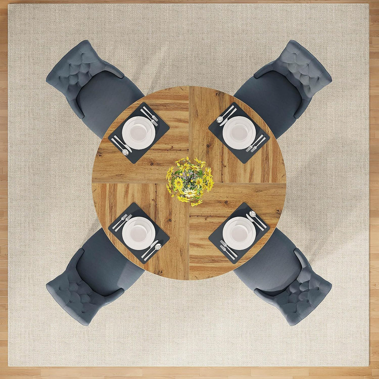 Round Dining Cross Base Kitchen Table