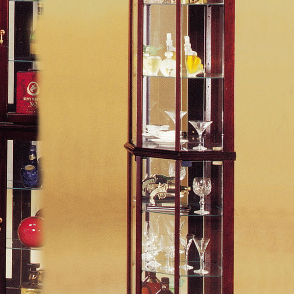 Huxley - Curio Cabinet (Corner) - Cherry - Best Buy Furniture