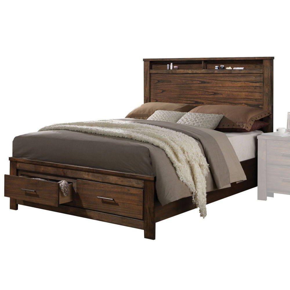 Merrilee - Eastern King Bed With Storage - Oak - Best Buy Furniture