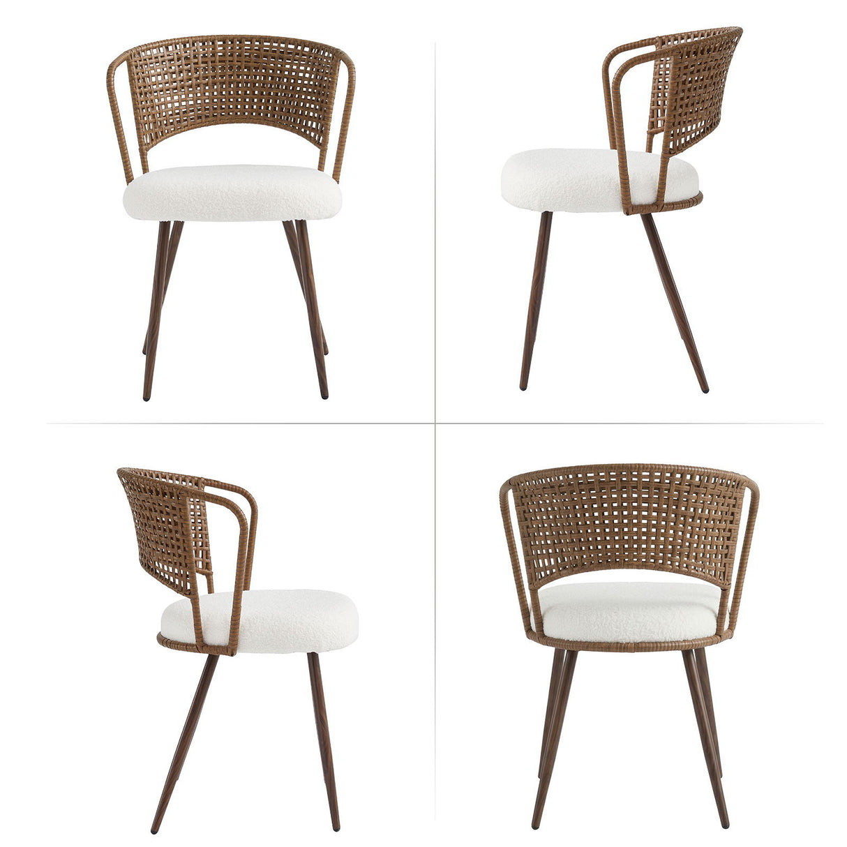 Farmhouse Style Wicker Dining Chair