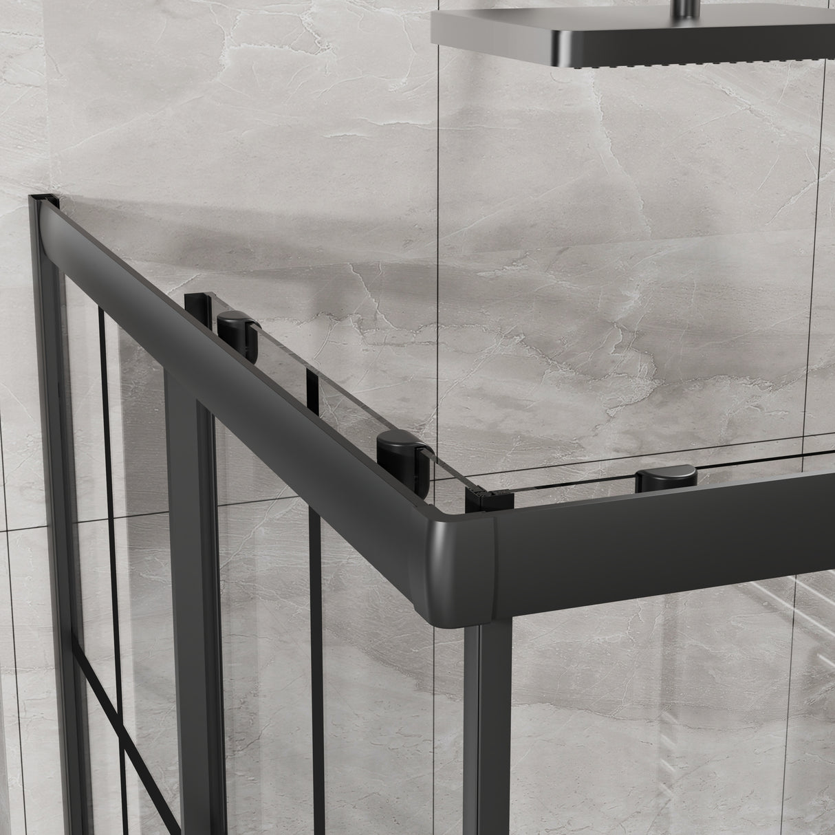 Goodyo Corner Shower Enclosure with Double Sliding Doors