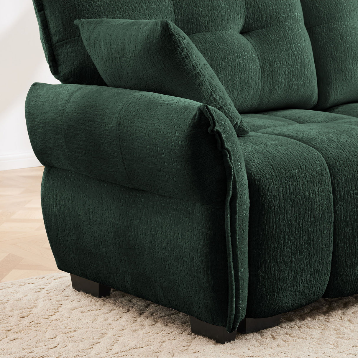 Sofa Set With Ottoman And Pillows, Textured, High Resilience Cushions