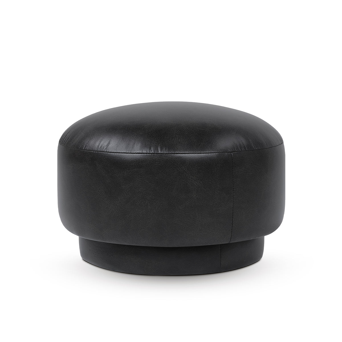 Fuji 15" Mushroom Footstool Ottoman, Vintage Black