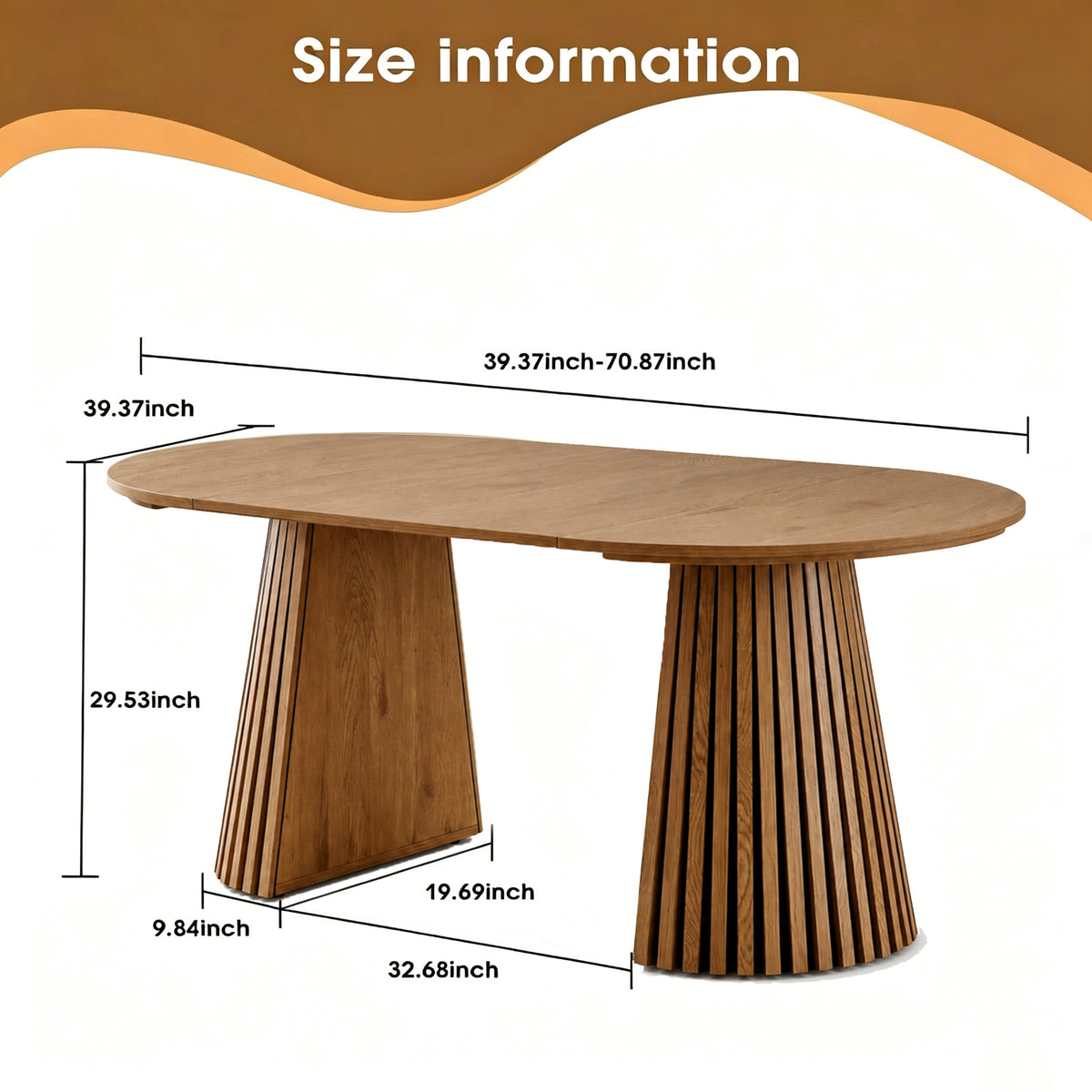 Wooden Flexible and Extendable Dining Table