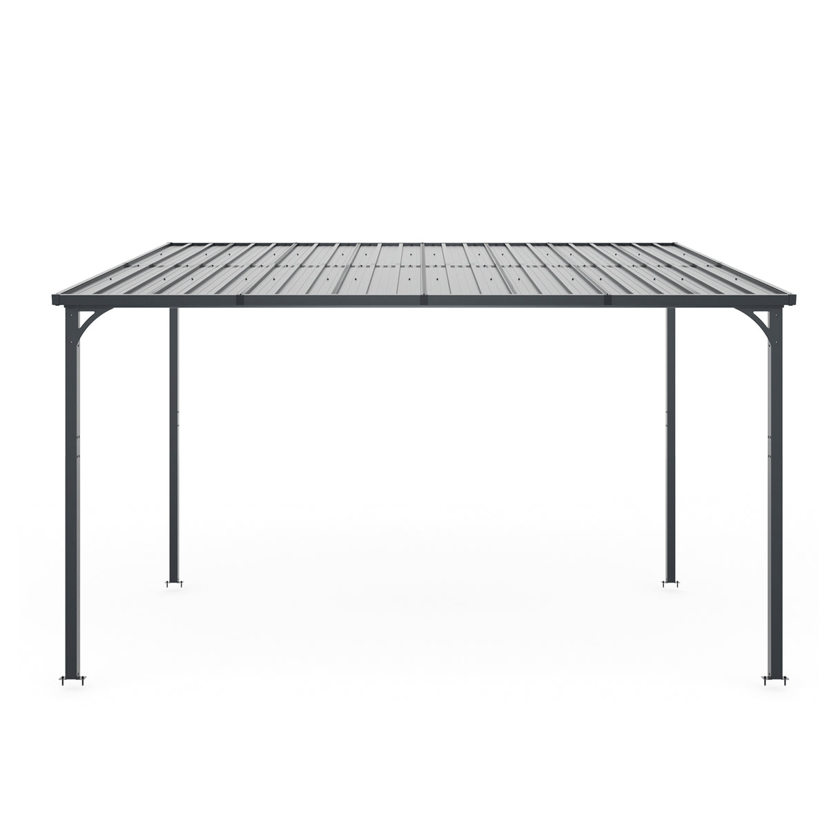 Outdoor Pergola 12' x 8' Galvanized Steel Lean-to Wall-Mounted