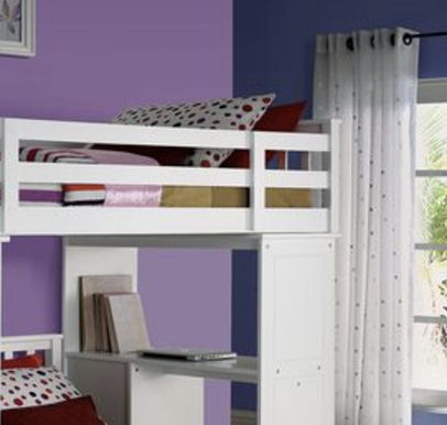 Freya - Twin Loft Bed With Storage (Not Including The Bottom Twin Bed) - White - Best Buy Furniture
