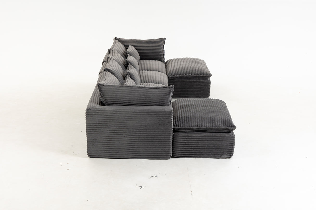 129.8" Width Cloud Couch Oversized Modular Sectional Sofa