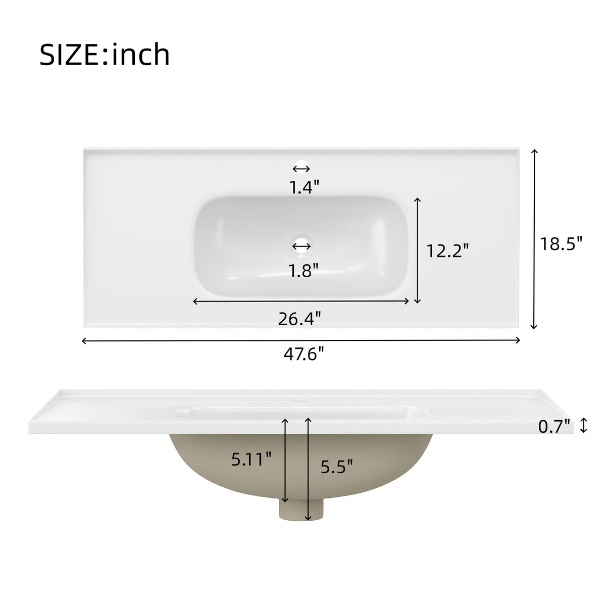 Navy Blue 48" Bathroom Vanity