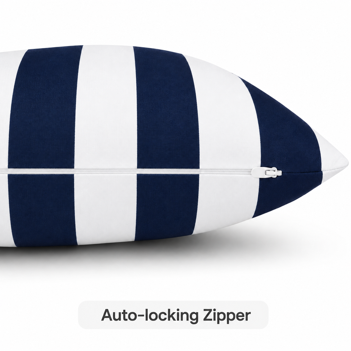 8 Pack Outdoor/Indoor Throw Pillows with Inserts - Navy/White Striped