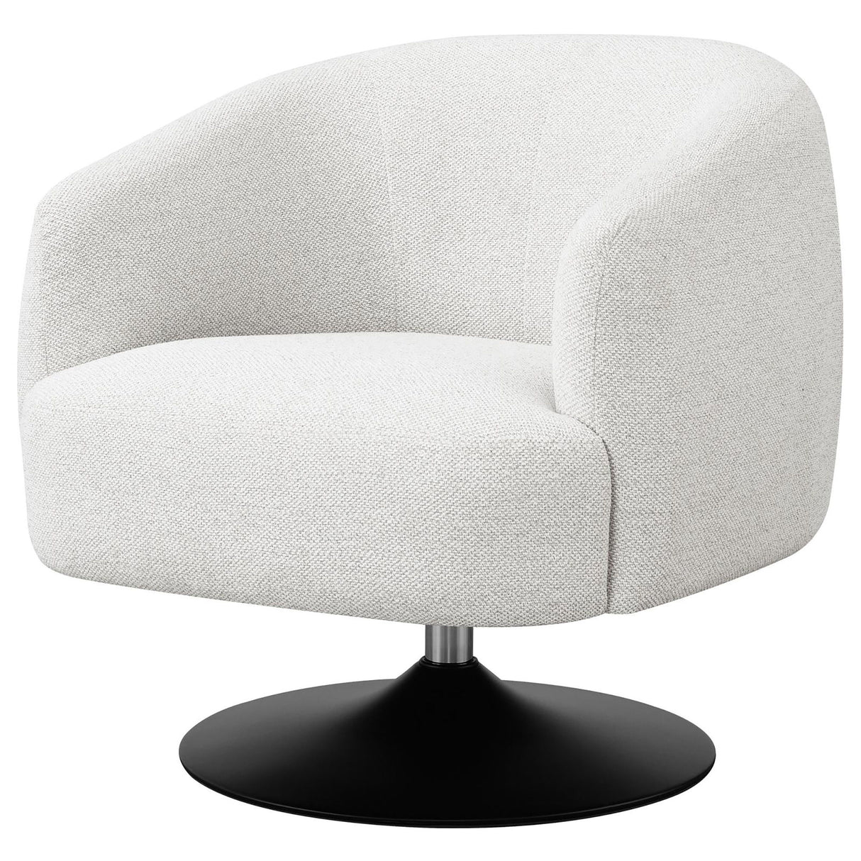Upholstered Swivel Accent Chair, 360 Degree Rotation - Beige