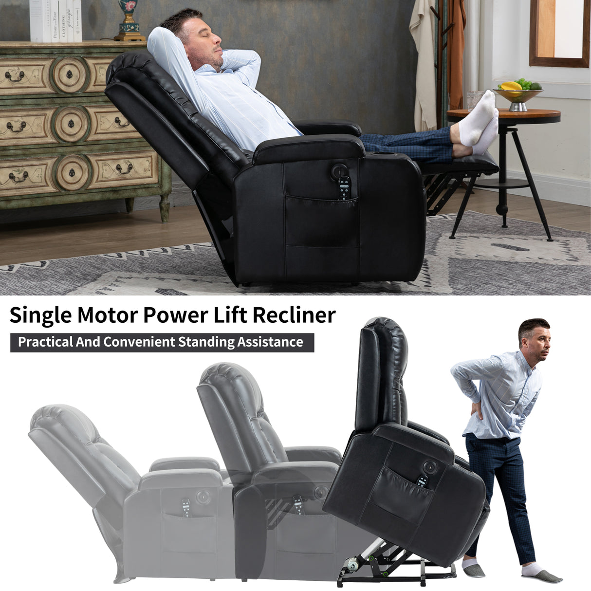 Infinite Position Power Lift Recliner Chair for Elderly