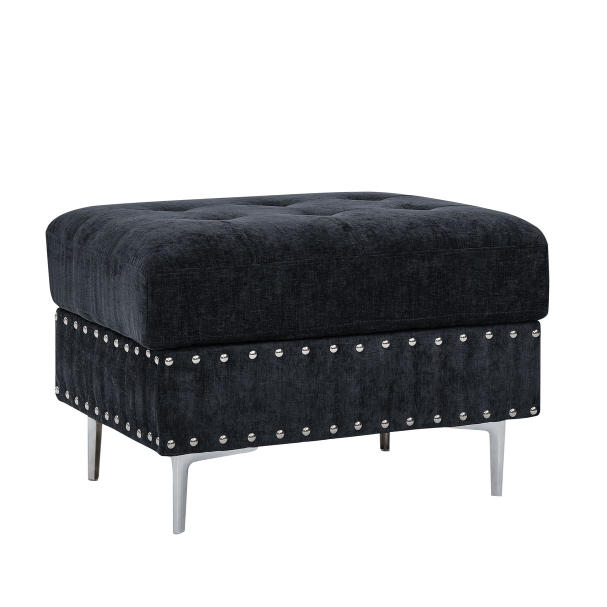 L-Shaped Sectional Sofa With Chaise And Storage Ottoman, Includes 2 Pillows