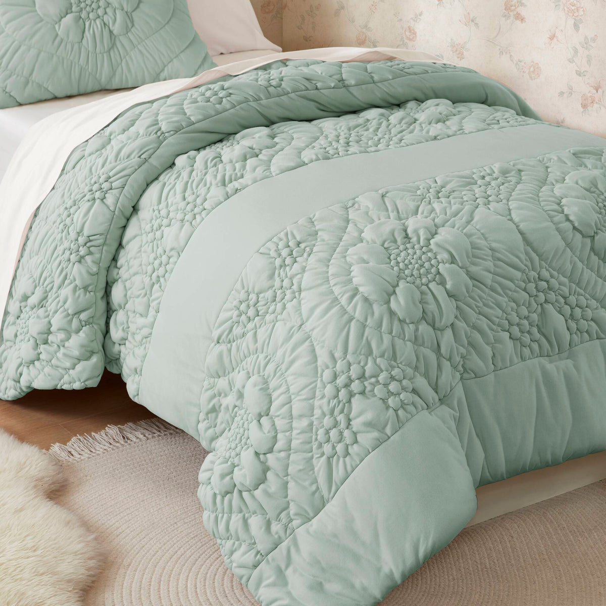 3-Piece King Comforter Set with Poly Jersey Fabric - King