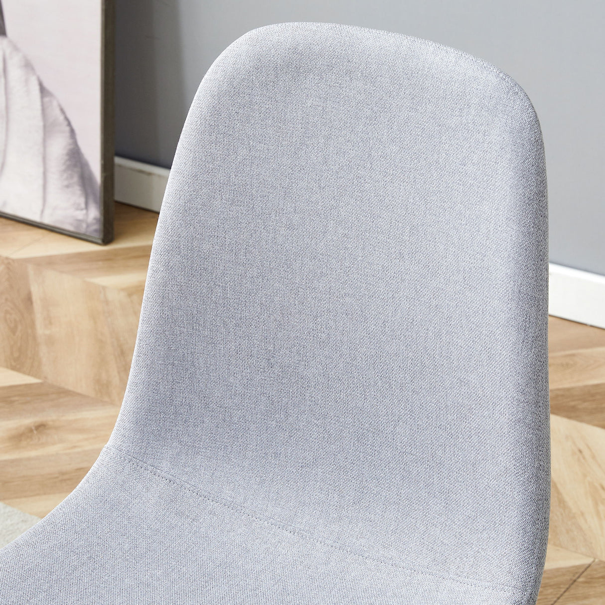 Modern Medieval Style Cushioned Side Chairs Set With Metal Legs For Kitchens