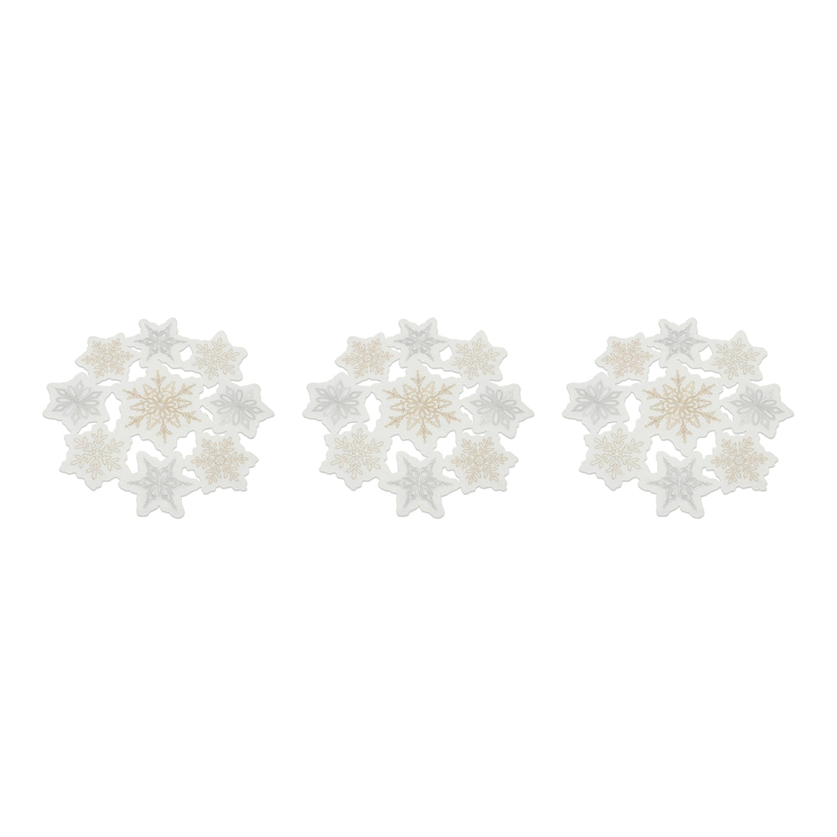 Embroidered Snowflake Doily (set of 3)