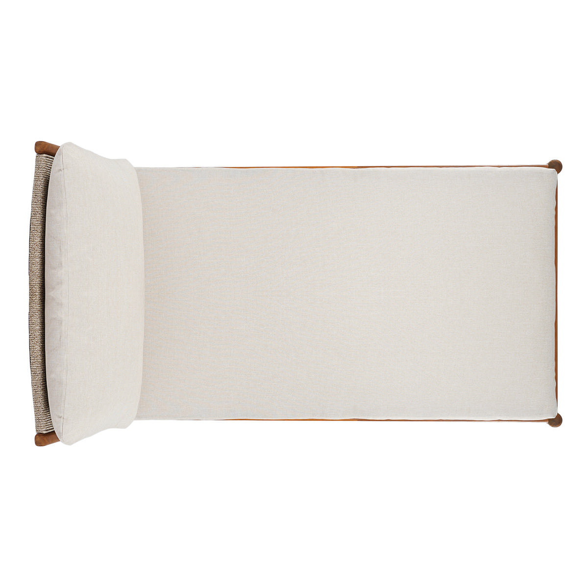 Cape Outdoor Acacia Chaise Lounge with Rope Woven