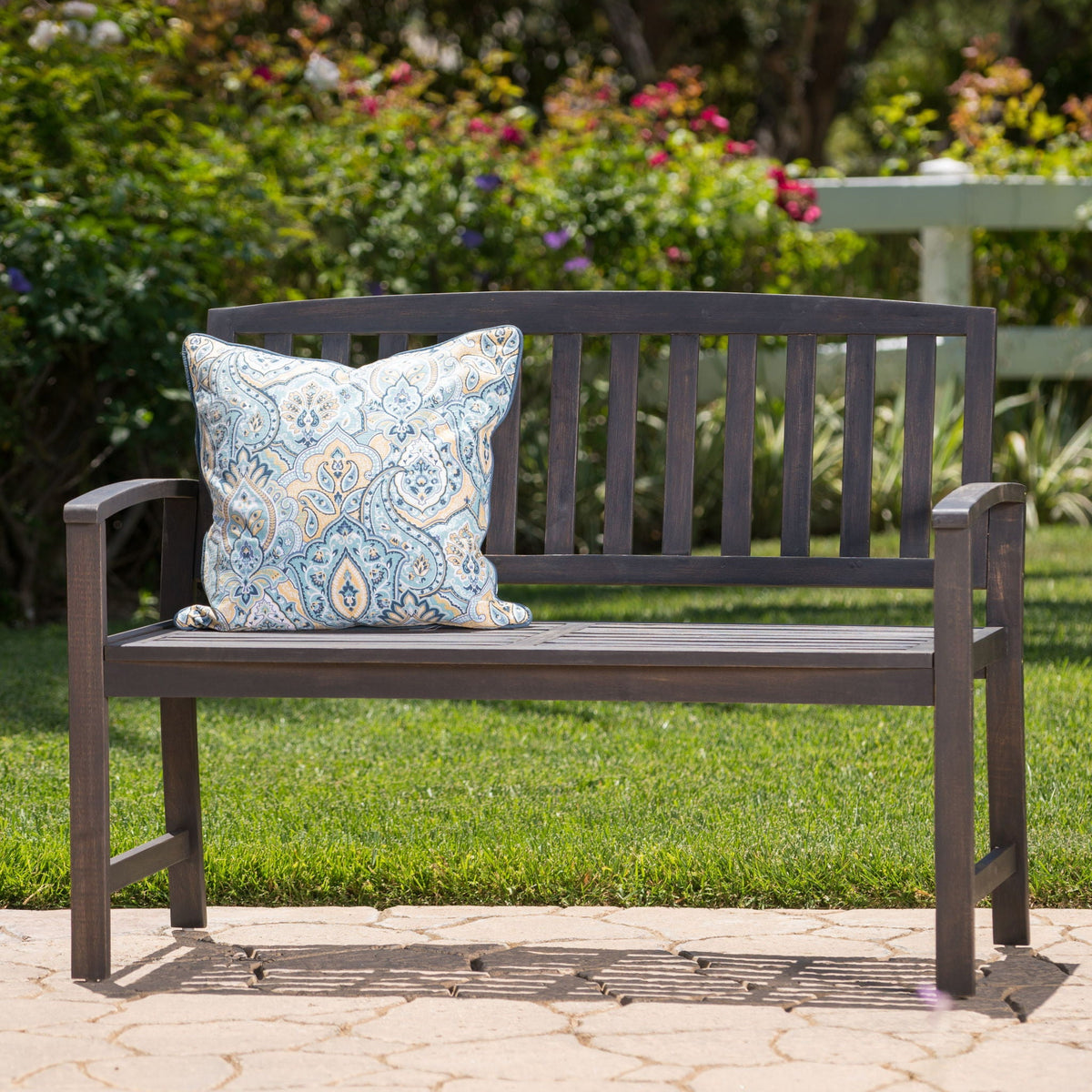 Farmhouse Style Loja Bench with Acacia Wood Construction - view 8