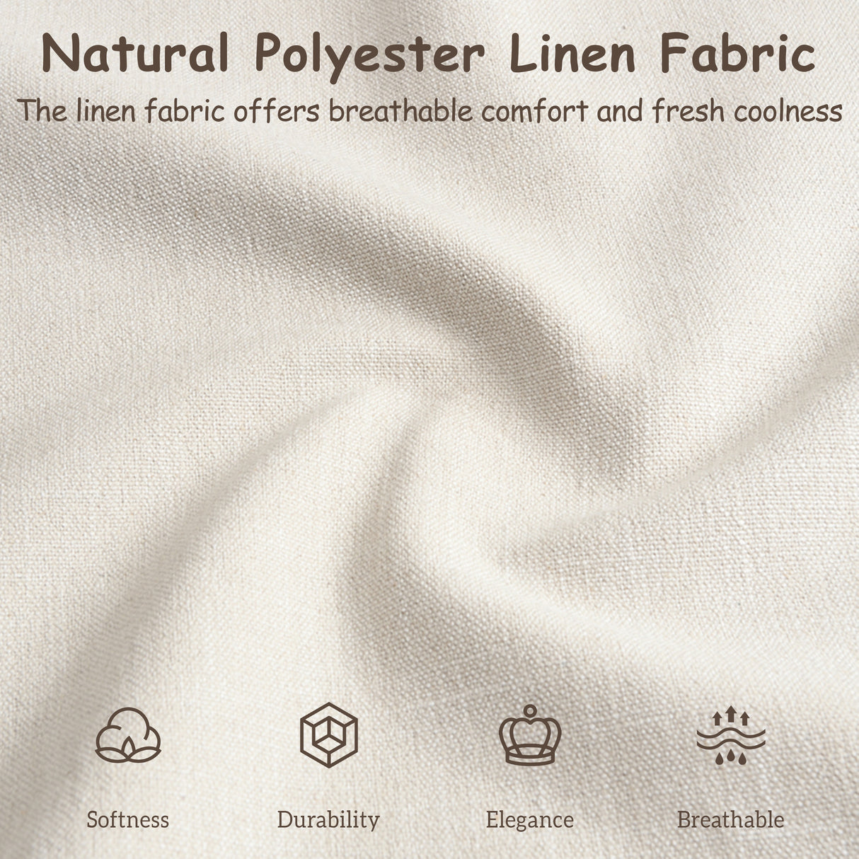 Queen Size Upholstered Bed Frame With Linen Fabric