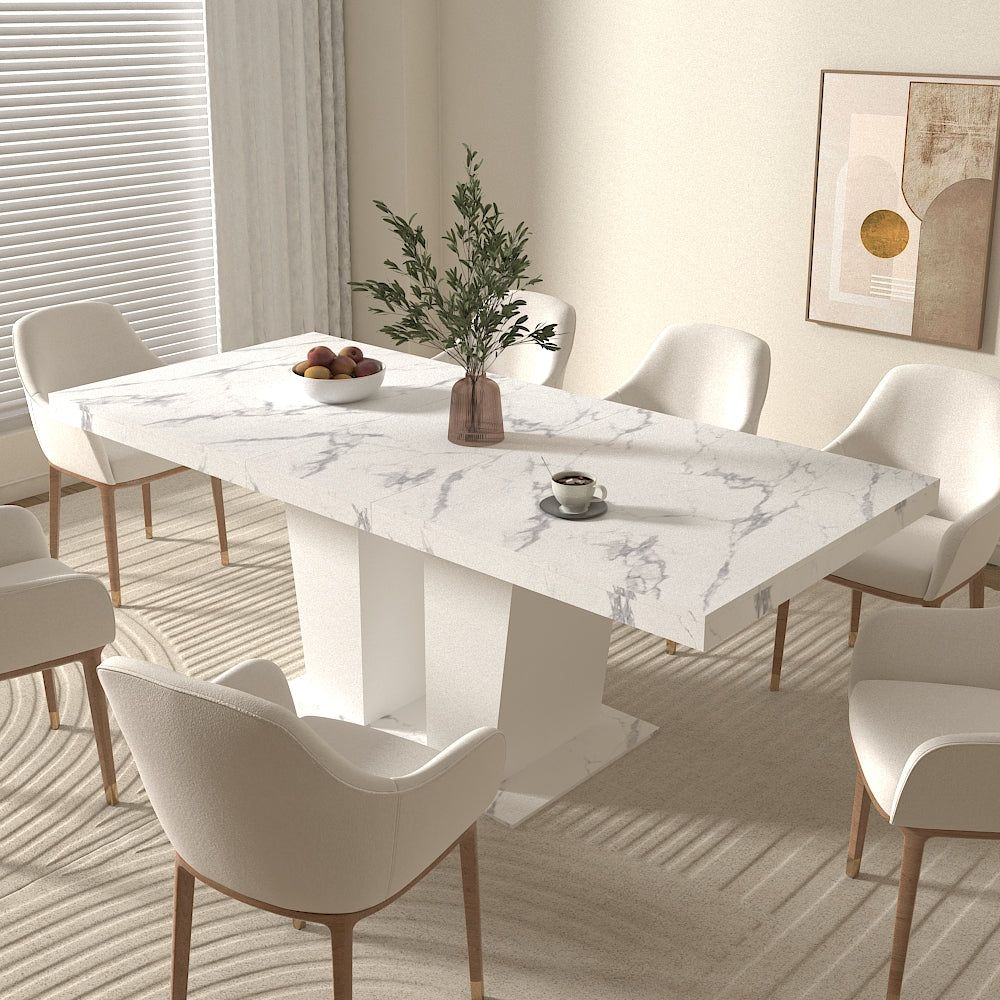 Extendable Dining Room Table for 6-10