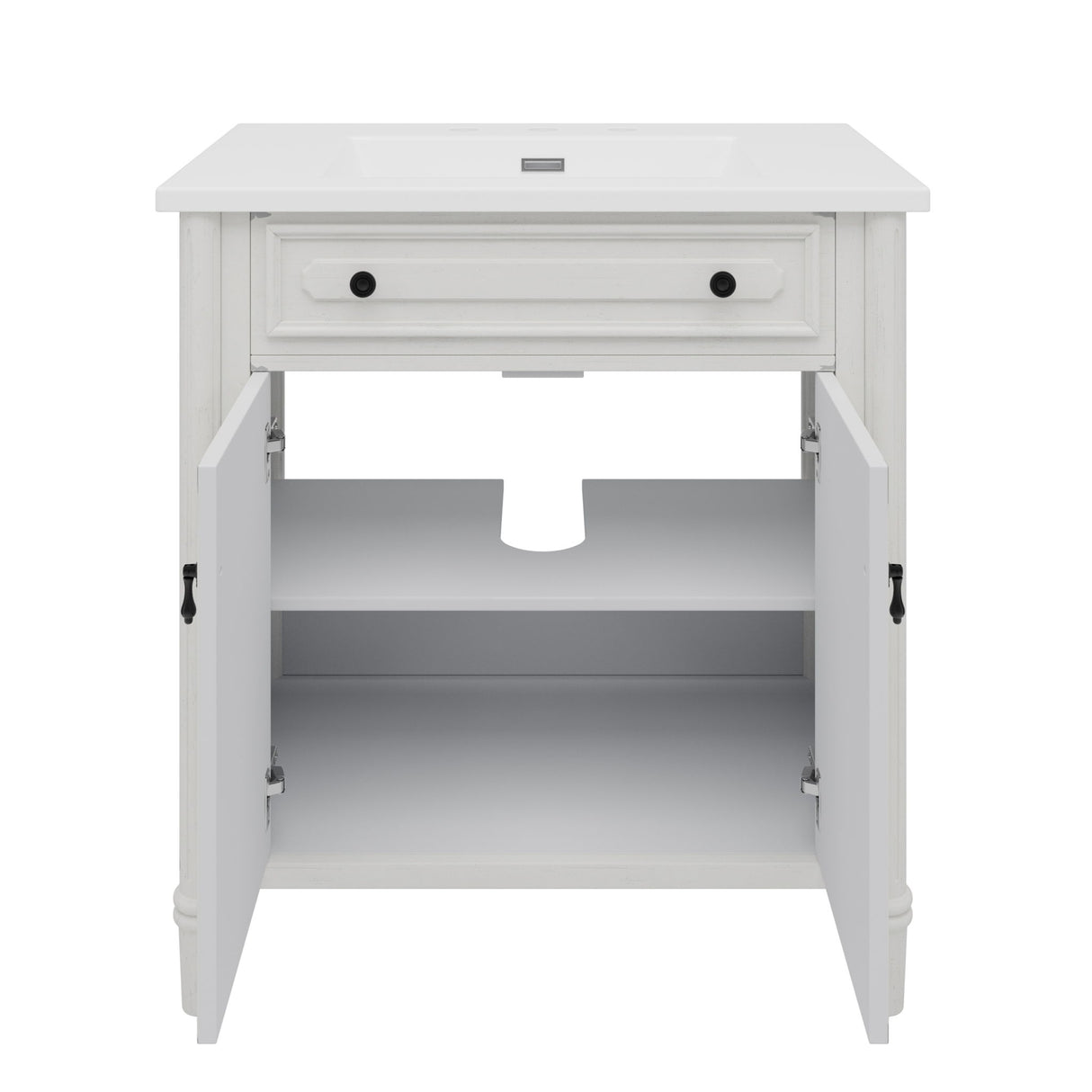 Vintage Bathroom Vanity With Sink, Rustic Cabinet With Soft Close Doors