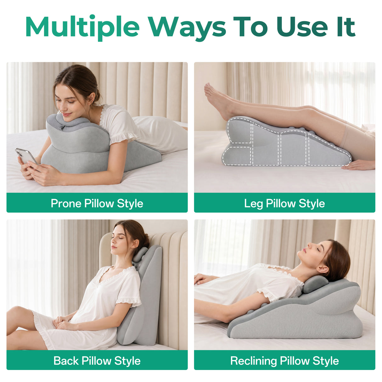 Ergonomic 27° Memory Foam Support Pillow
