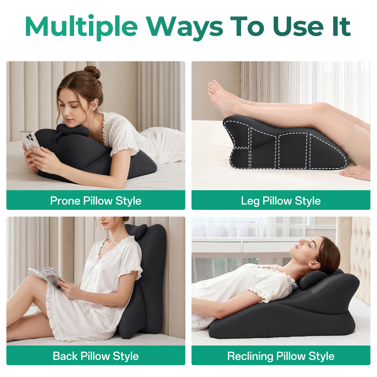 Ergonomic Memory Foam Support Pillow for Couples