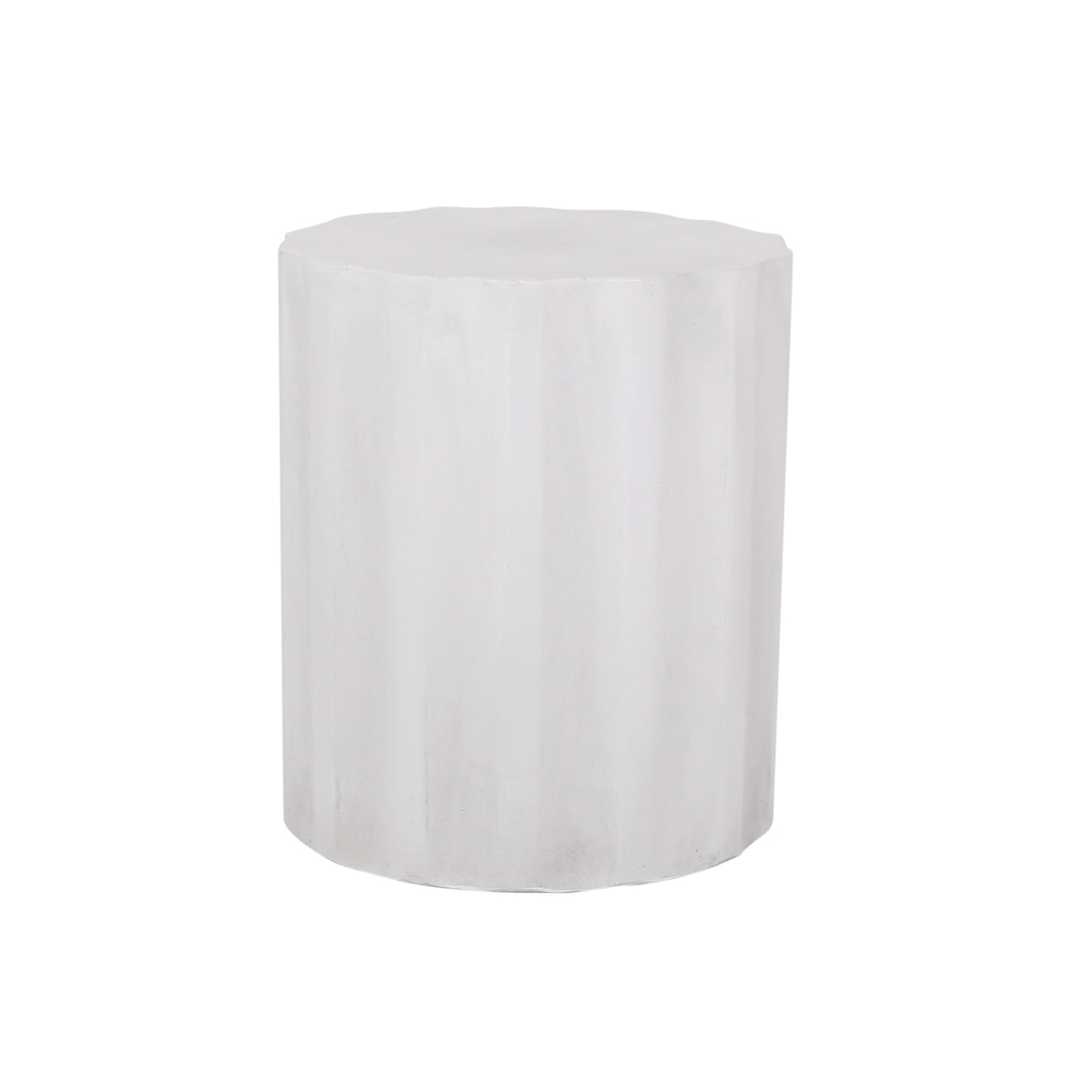 Outdoor Lightweight Concrete Side Table, Antique White
