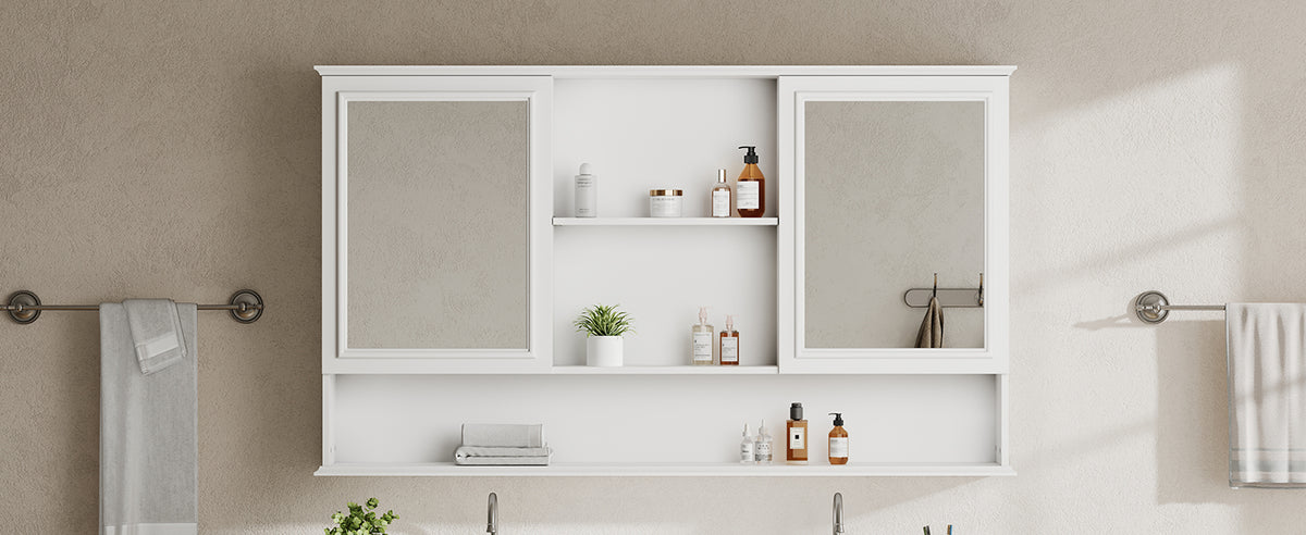 60" Wall-Mounted Bathroom Medicine Cabinet with Mirrors