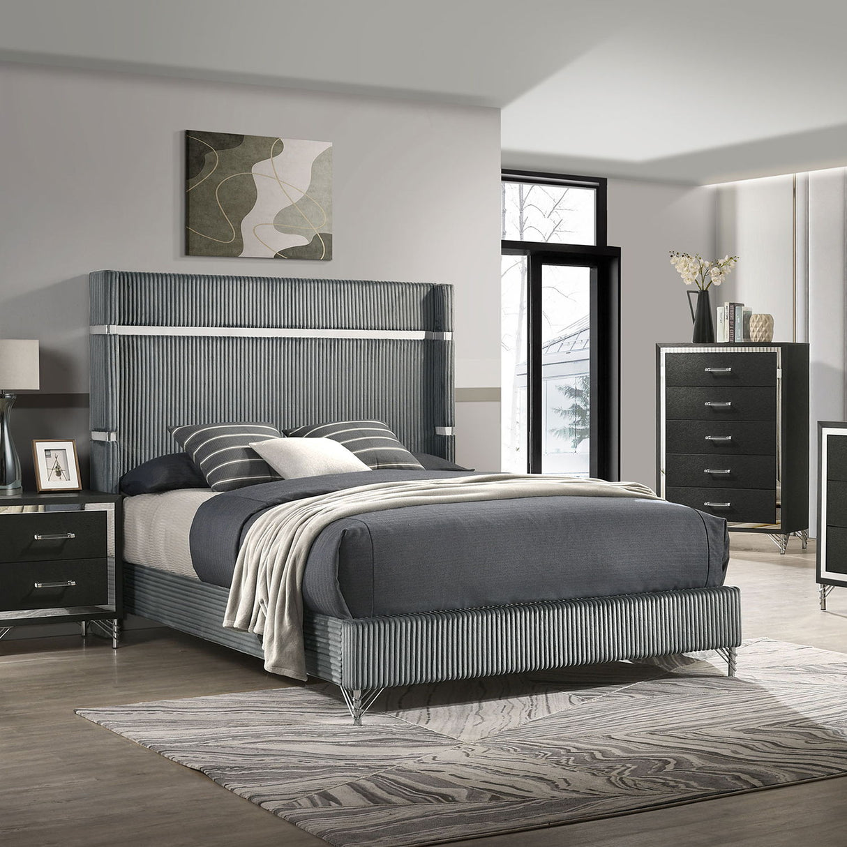 Malcolm - 2 Drawer Nightstand - Black