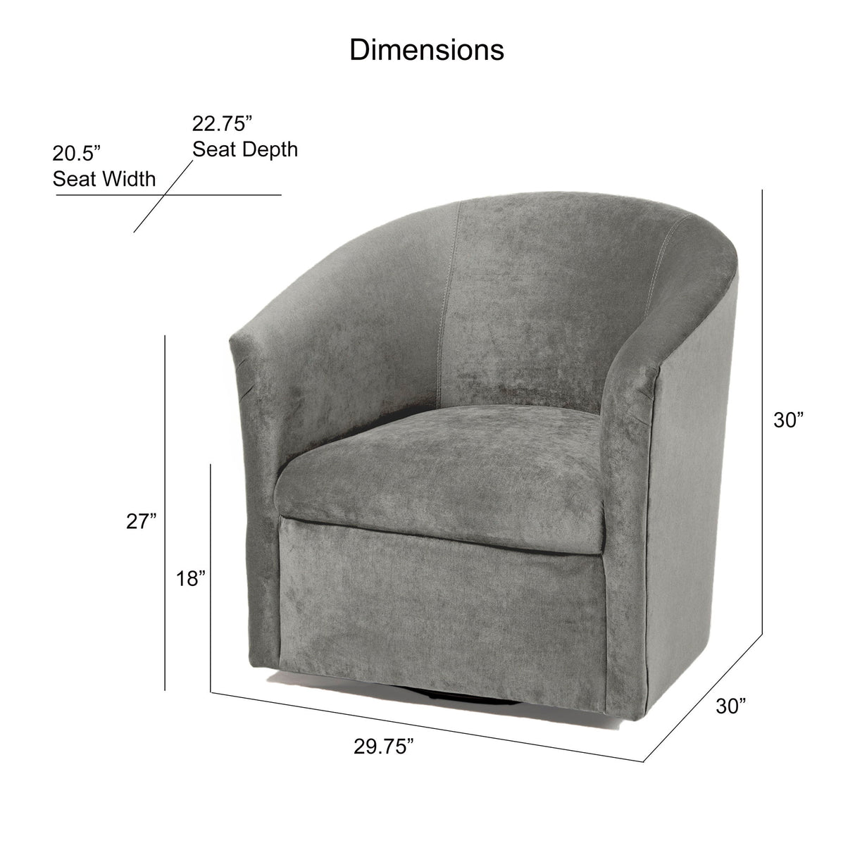 Eden - Swivel Chair With Upholstery And Hardwood Frame