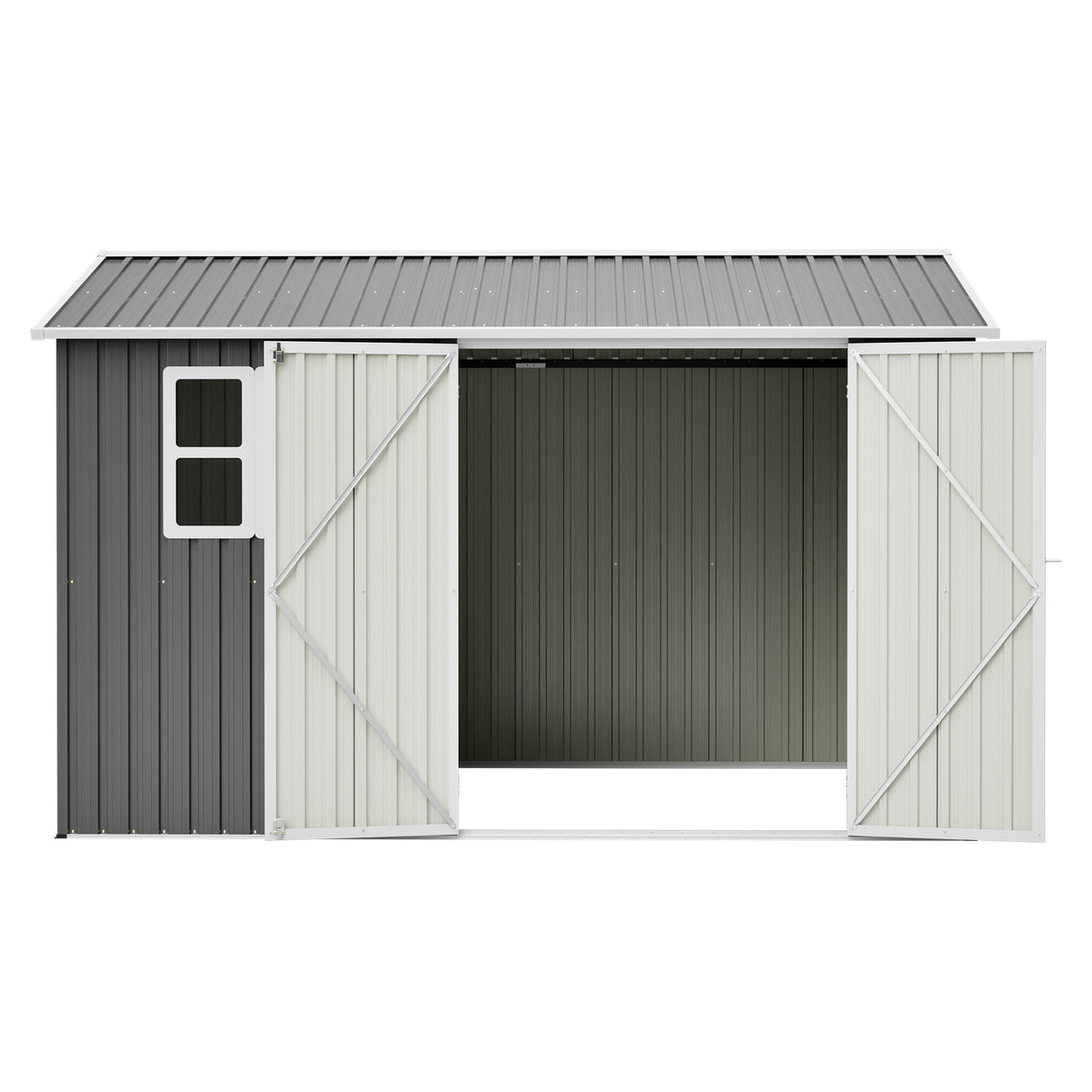 10'x8' Oversized Steel Storage Shed with Window and Lockable Doors